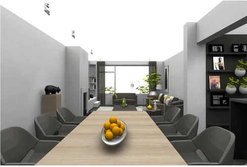 Eetkamer en living Fam. AB, Noordwijk
